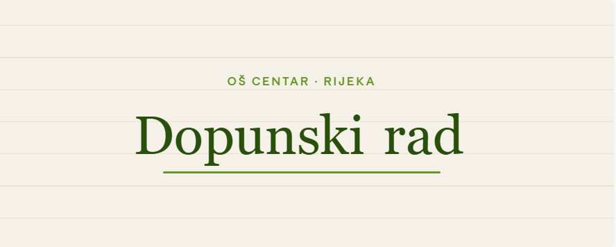 Obavijest o početku dopunskog rada